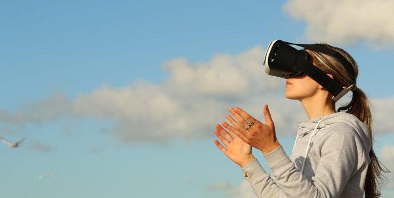 Virtual Reality - Woman Using Vr Goggles Outdoors