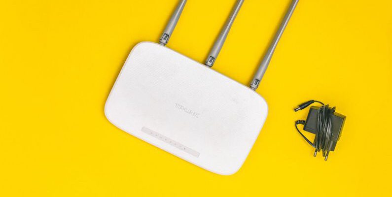 Router - Wifi Router on Yellow Background